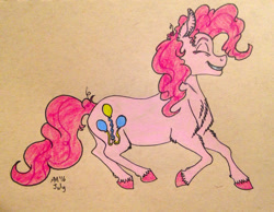 Size: 1280x993 | Tagged: safe, artist:ambergerr, pinkie pie, earth pony, pony, female, mare, pink coat, solo, traditional art