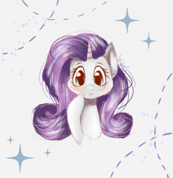 Size: 782x800 | Tagged: safe, artist:kittumera, rarity, pony, unicorn, abstract background, blushing, bust, cute, female, hooves, horn, mare, solo