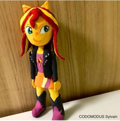 Size: 720x726 | Tagged: safe, artist:codomodus__sylvain, artist:kne, sunset shimmer, equestria girls, clay, figure, instagram, pony ears, solo