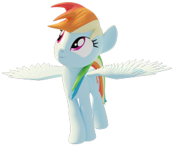 Size: 2115x1788 | Tagged: safe, artist:ashwilljones, derpibooru import, rainbow dash, pegasus, pony, 3d, blender, cutout