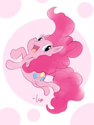 Size: 480x640 | Tagged: safe, artist:kokosac, pinkie pie, earth pony, pony, cute, happy, open mouth, smiling, solo