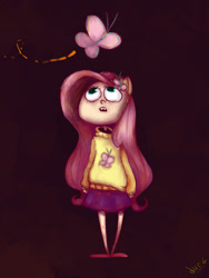 Size: 1200x1600 | Tagged: safe, artist:vvils, fluttershy, human, humanized, solo