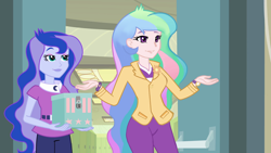 Size: 1920x1080 | Tagged: safe, edit, edited screencap, screencap, princess celestia, princess luna, principal celestia, vice principal luna, equestria girls