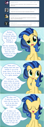 Size: 800x2291 | Tagged: safe, artist:flash equestria photography, oc, oc only, oc:milky way, pony, milkmare of trottingham, ask, cleavage, comic, crotchboobs, female, freckles, impossibly large crotchboobs, mare, solo, tumblr