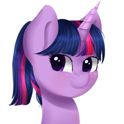 Size: 2000x2000 | Tagged: safe, artist:chiweee, derpibooru import, part of a set, twilight sparkle, ponytail, simple background, solo, transparent background