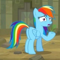 Size: 242x243 | Tagged: safe, derpibooru import, screencap, rainbow dash, pegasus, pony, daring doubt, butt, cropped, plot, solo