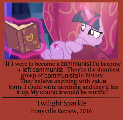 Size: 952x930 | Tagged: safe, twilight sparkle, twilight sparkle (alicorn), alicorn, pony, chair, left communism, mouthpiece, obligatory pony, op is a cuck, op is trying to start shit