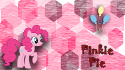 Size: 1366x768 | Tagged: safe, artist:saphirabjarskular, derpibooru import, pinkie pie, earth pony, pony, cutie mark, solo, vector, wallpaper