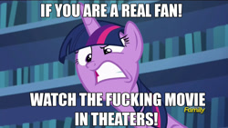 Size: 1280x720 | Tagged: safe, edit, edited screencap, screencap, twilight sparkle, twilight sparkle (alicorn), alicorn, pony, every little thing she does, brony, drama, faic, how do you make your neck go like that?, in-universe pegasister, meme, mouthpiece, no true scotsman, op is a cuck, op started shit, solo, vulgar