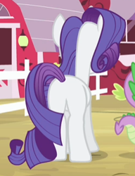 Size: 249x325 | Tagged: safe, screencap, rarity, spike, dragon, pony, unicorn, bats!, cropped, female, male, mare, plot, solo focus