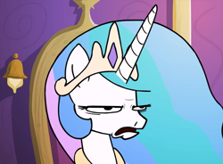 Size: 654x481 | Tagged: safe, artist:piemations, princess celestia, alicorn, pony, bust, celestia is not amused, disgusted, elements of cringe, female, frown, mare, reaction image, solo, unamused