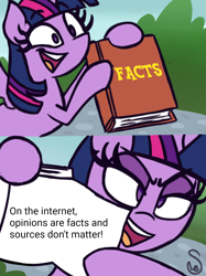 Size: 1080x1442 | Tagged: safe, artist:quarium edits, edit, twilight sparkle, twilight sparkle (alicorn), alicorn, ed edd n eddy, exploitable meme, meme, mouthpiece, opinion, twilight's fact book