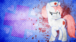 Size: 1920x1080 | Tagged: safe, artist:edwinprgtr, derpibooru import, nurse redheart, angry, cutie mark, raised hoof, solo, splatter, vector, wallpaper