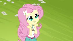 Size: 1366x768 | Tagged: safe, screencap, fluttershy, equestria girls, legend of everfree, cute, shyabetes, solo, weapons-grade cute