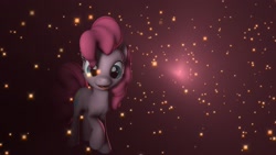 Size: 1920x1080 | Tagged: safe, artist:dirtyker, derpibooru import, pinkie pie, earth pony, pony, 3d, raised hoof, solo, stars, tongue out, wallpaper