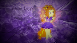 Size: 1366x768 | Tagged: safe, artist:robocheatsy, derpibooru import, adagio dazzle, equestria girls, rainbow rocks, clothes, dress, jewelry, lidded eyes, pendant, smiling, solo, text, wallpaper, winged humanization, wings