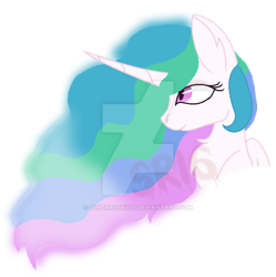 Size: 600x603 | Tagged: safe, artist:superrosey16, princess celestia, alicorn, pony, bust, female, mare, portrait, simple background, solo, transparent background, watermark