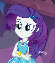 Size: 629x720 | Tagged: safe, screencap, rarity, better together, equestria girls, rollercoaster of friendship, cropped, discovery family logo, geode of shielding, solo