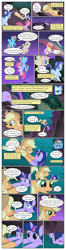 Size: 612x2320 | Tagged: safe, artist:newbiespud, derpibooru import, edit, edited screencap, screencap, applejack, fluttershy, pinkie pie, rainbow dash, rarity, twilight sparkle, unicorn twilight, earth pony, pegasus, pony, unicorn, comic:friendship is dragons, friendship is magic, cliff, comic, dialogue, female, flying, mane six, mare, screencap comic