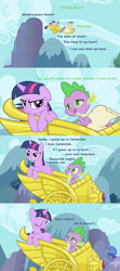 Size: 1280x2880 | Tagged: safe, derpibooru import, edit, edited screencap, screencap, spike, twilight sparkle, dragon, friendship is magic, chariot, crossover, in bruges, reference, royal guard, rude, screencap comic, text