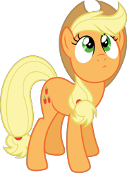 Size: 8369x11382 | Tagged: safe, artist:reginault, applejack, earth pony, pony, the one where pinkie pie knows, .svg available, absurd resolution, looking up, simple background, solo, transparent background, vector