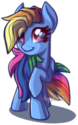 Size: 880x1410 | Tagged: safe, artist:tuppkam1, derpibooru import, rainbow dash, pegasus, pony, cute, dashabetes, female, mare, raised hoof, simple background, smiling, solo, transparent background