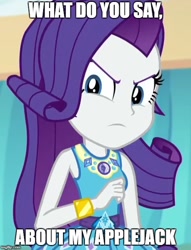 Size: 500x654 | Tagged: safe, edit, edited screencap, screencap, rarity, better together, equestria girls, rollercoaster of friendship, angry, cropped, geode of shielding, meme