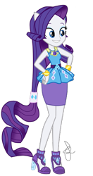 Size: 327x620 | Tagged: safe, artist:ilaria122, rarity, better together, equestria girls, belt, bracelet, clothes, geode of shielding, hand on hip, high heels, jewelry, magical geodes, ponied up, pose, shoes, simple background, skirt, smiling, transparent background