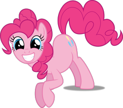 Size: 5701x5000 | Tagged: safe, artist:dashiesparkle, pinkie pie, earth pony, pony, just for sidekicks, .svg available, absurd resolution, breaking the laws of physics, leaning, simple background, smiling, solo, transparent background, vector