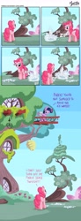 Size: 2898x7872 | Tagged: safe, artist:mysticalpha, derpibooru import, pinkie pie, twilight sparkle, twilight sparkle (alicorn), alicorn, earth pony, pony, comic, female, golden oaks library, ice bucket challenge, mare, pinkie sense, water