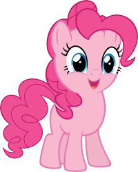 Size: 4809x6000 | Tagged: safe, artist:slb94, pinkie pie, earth pony, pony, absurd resolution, blank flank, cute, diapinkes, excited, filly, filly pinkie pie, simple background, transparent background, vector, younger