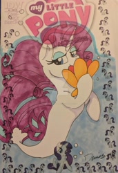 Size: 1024x1494 | Tagged: safe, artist:demise-the-art-demon, idw, rarity, seapony (g4), cover, seaponified, seapony rarity, solo, species swap, traditional art, watermark