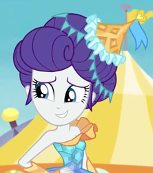 Size: 595x671 | Tagged: safe, screencap, rarity, better together, equestria girls, rollercoaster of friendship, alternate hairstyle, beautiful, cropped, cute, female, raribetes, smiling