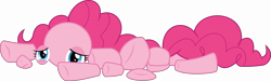Size: 21271x6400 | Tagged: safe, artist:parclytaxel, pinkie pie, earth pony, pony, the one where pinkie pie knows, .svg available, absurd resolution, broken, modular, pinkie pieces, prone, simple background, solo, transparent background, vector