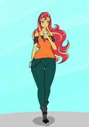 Size: 1200x1700 | Tagged: safe, artist:albertbm, sunset shimmer, equestria girls, cellphone, phone, solo