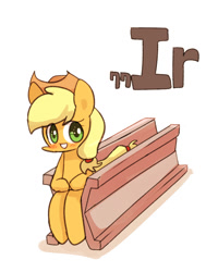 Size: 800x1000 | Tagged: safe, artist:joycall6, applejack, earth pony, pony, series:joycall6's periodic table, iridium, solo