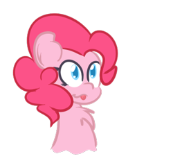 Size: 451x424 | Tagged: safe, artist:mr-degration, pinkie pie, earth pony, pony, bust, chest fluff, portrait, simple background, solo, tongue out, transparent background