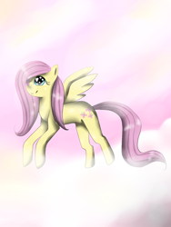 Size: 960x1280 | Tagged: safe, artist:kamikadze-77777, fluttershy, pegasus, pony, female, mare, pink mane, solo, yellow coat