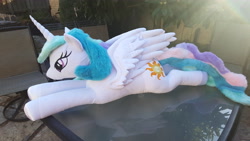 Size: 5312x2988 | Tagged: safe, artist:neysanight, princess celestia, alicorn, pony, female, high res, irl, mare, photo, plushie, solo