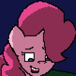 Size: 486x483 | Tagged: safe, artist:everyponys favorite, pinkie pie, earth pony, pony, female, mare, pink coat, pink mane, pixel art, smiling