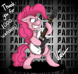 Size: 4200x4000 | Tagged: safe, artist:vicse, pinkie pie, earth pony, pony, female, guitar, mare, pink coat, pink mane, solo