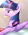 Size: 800x1000 | Tagged: safe, artist:sion-ara, derpibooru import, twilight sparkle, twilight sparkle (alicorn), alicorn, pony, crackers, eating, female, food, mare, mouth hold, prone, solo