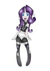 Size: 1654x2338 | Tagged: safe, rarity, anthro, clothes, costume, simple background, solo, transparent background