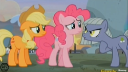 Size: 1366x768 | Tagged: safe, screencap, applejack, limestone pie, pinkie pie, earth pony, pony, hearthbreakers