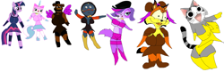 Size: 7128x2296 | Tagged: artist needed, source needed, safe, derpibooru import, twilight sparkle, 1000 hours in ms paint, bubsy, chi, chi's sweet home, crossover, don't hug me i'm scared, five nights at freddy's, freddy fazbear, lego, ms paint, no, the lego movie, tony the talking clock, unikitty, wat, wtf, zoe trent