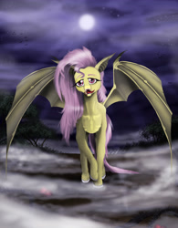 Size: 4573x5870 | Tagged: safe, artist:vinicius040598, fluttershy, bat, bat pony, pony, absurd resolution, fanart, flutterbat, race swap, solo