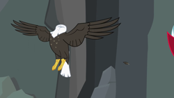 Size: 1280x720 | Tagged: safe, screencap, bald eagle, bird, eagle, may the best pet win, flying, headless, modular, spread wings, wings