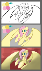 Size: 1024x1732 | Tagged: safe, artist:multiponi, fluttershy, bat pony, pony, flutterbat, race swap, solo