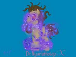 Size: 1024x768 | Tagged: safe, artist:sixes&sevens, derpibooru exclusive, doctor whooves, earth pony, pony, body horror, doctor who, dr nyarlathotep, eldritch abomination, modular, simple background, stars, tentacle hair