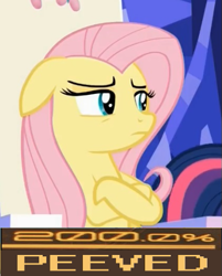 Size: 421x524 | Tagged: safe, screencap, fluttershy, pegasus, pony, 28 pranks later, 200% mad, floppy ears, meme, peeved